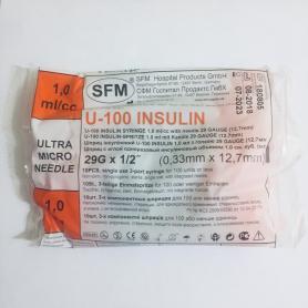 Инсулиновый шприц 1мл U100 (игла 0,33х12,7 мм) 10шт. купить в Екатеринбурге - Масса Тела